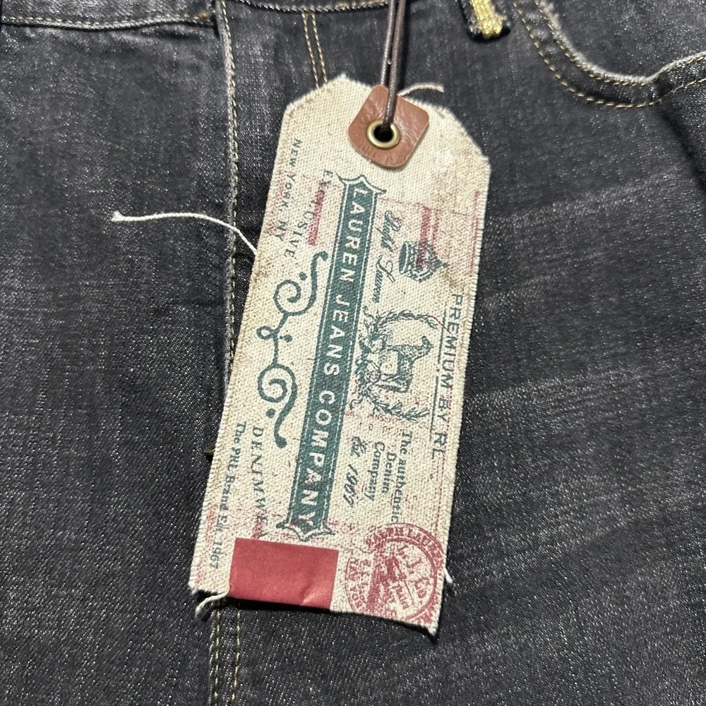 Y2K Vintage Lauren Jeans Co. Ralph Lauren Size 12‎ Black With Decorative Patches - Picture 13 of 16